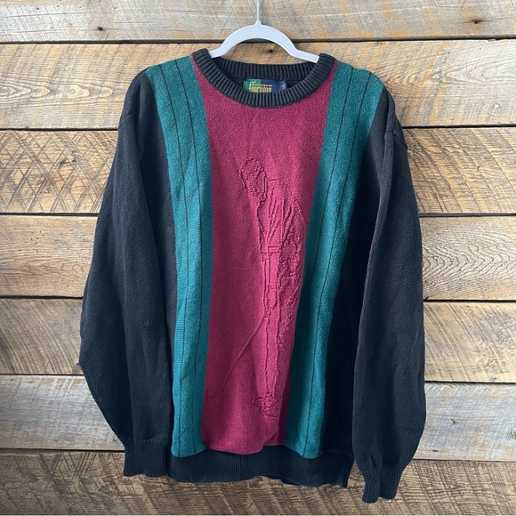 Vintage Golf Sweater Mens Large Steve Stricker Fairway Textured Crewneck 90s - Picture 6 of 13